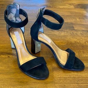 Ted Baker black suede stacked heels